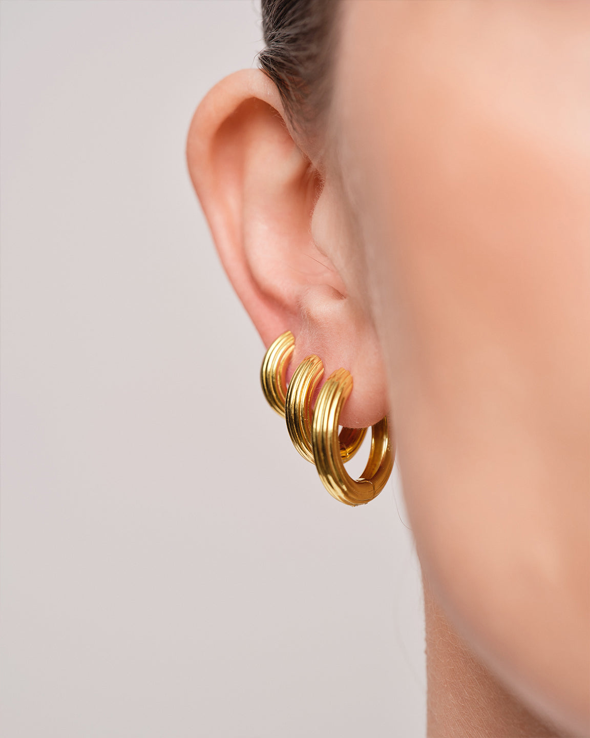 Bold Grooved Hoops Large