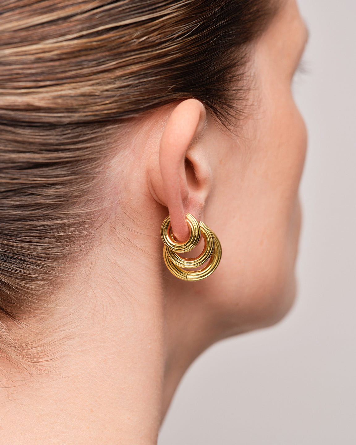 Bold Grooved Hoops Small