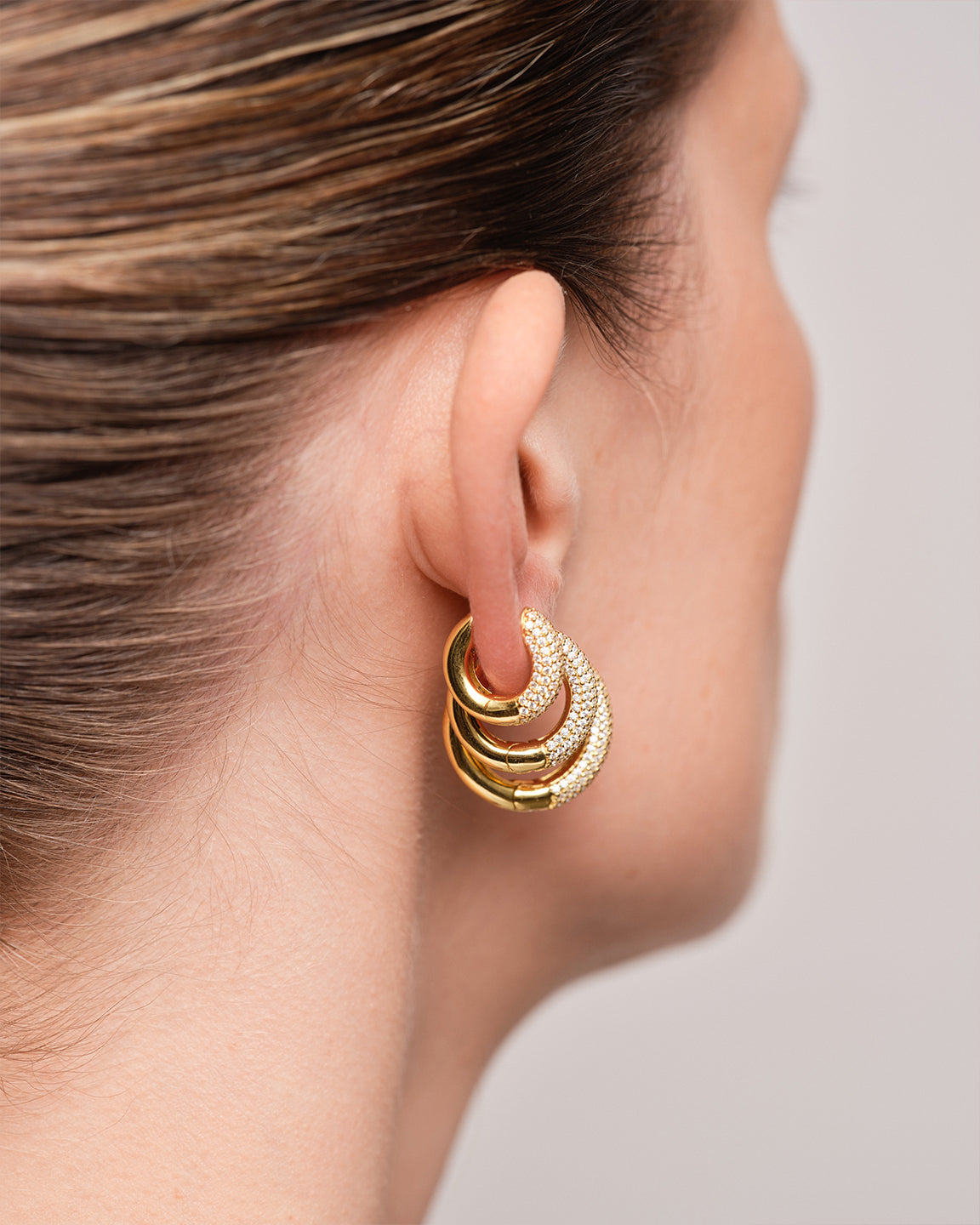 Bold Pave Hoops Medium