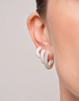 Bold Pave Hoops Small
