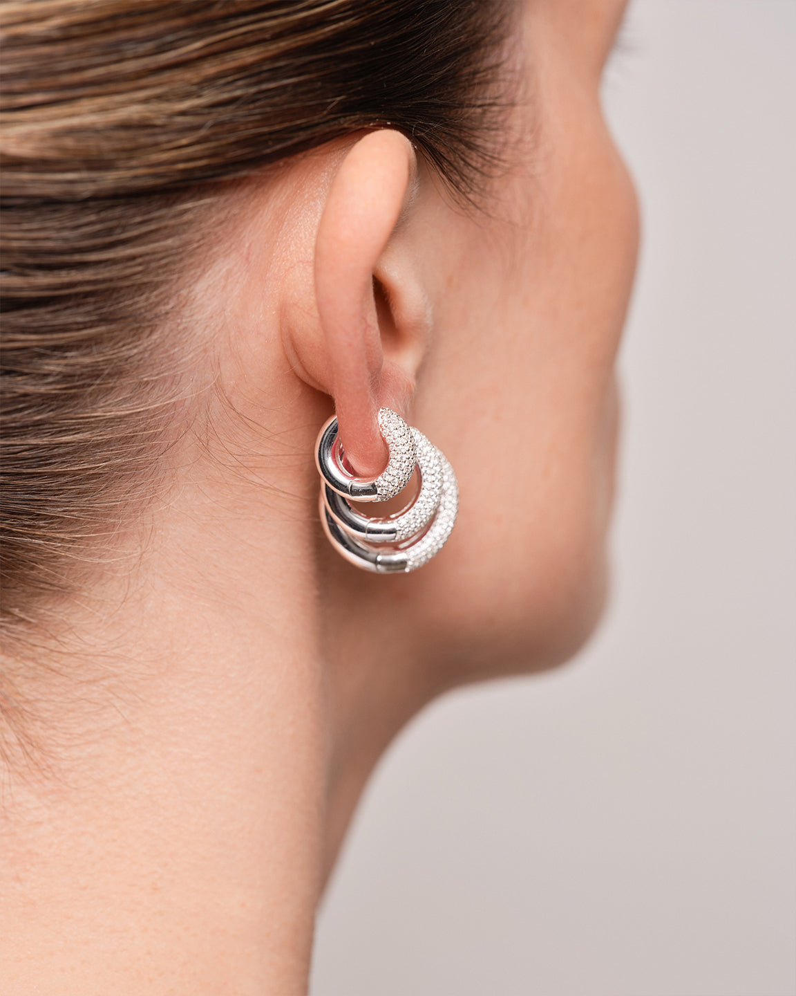 Bold Pave Hoops Small