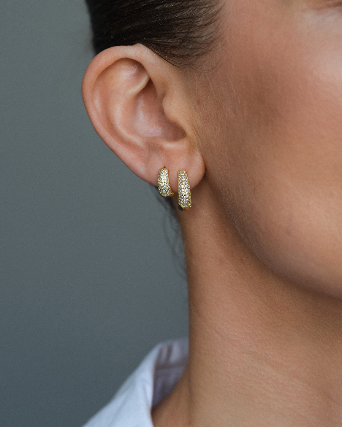 Dome Pave Hoops Medium