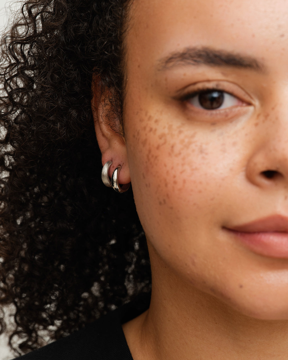 Dome Satin Hoops Medium