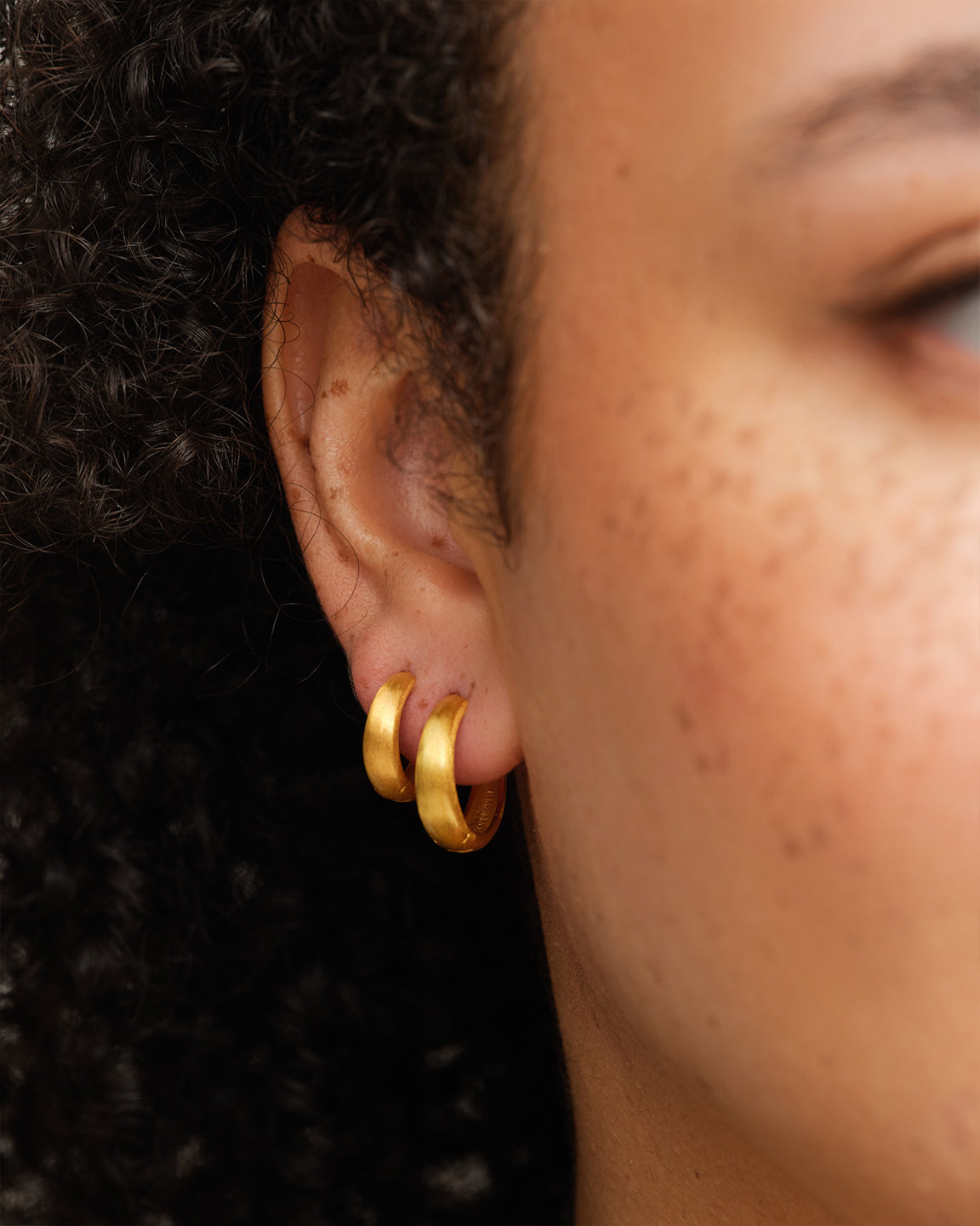 Dome Satin Hoops Medium