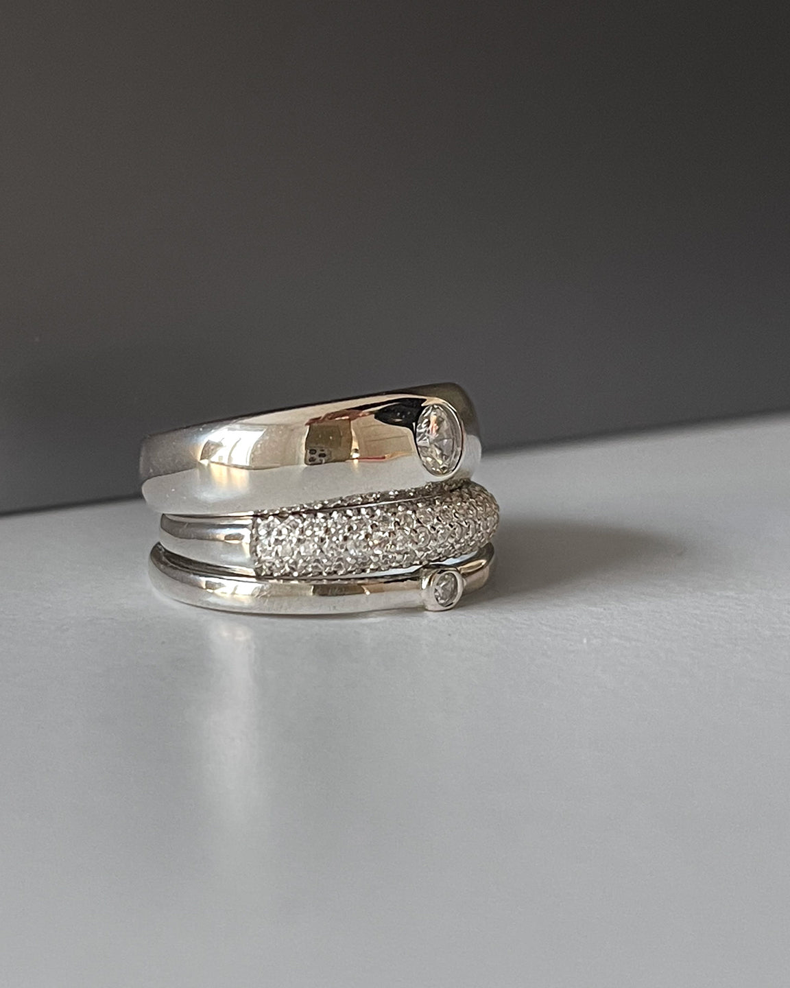 Dome Slim Pave Ring