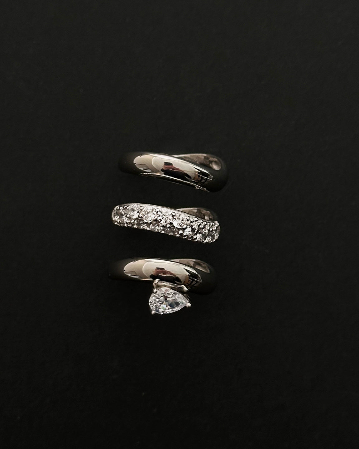 Wave Pave Combo Ring