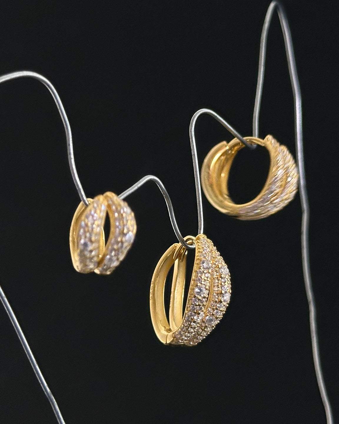 Wave Pave Hoops Large